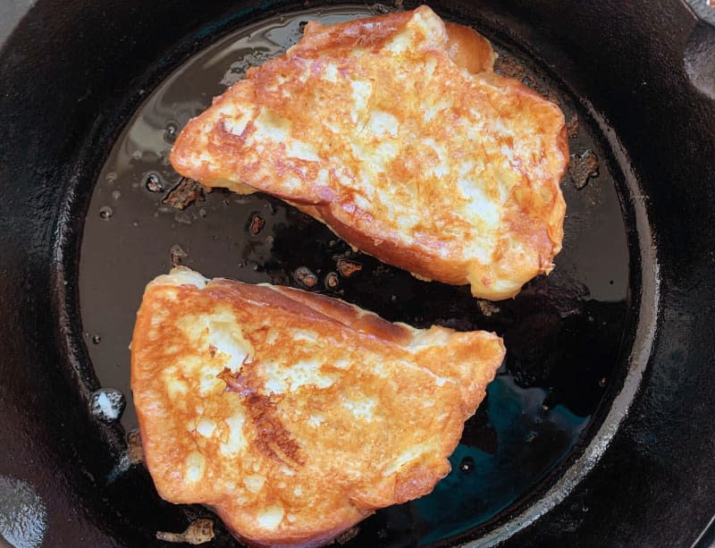 French toast in skillet.