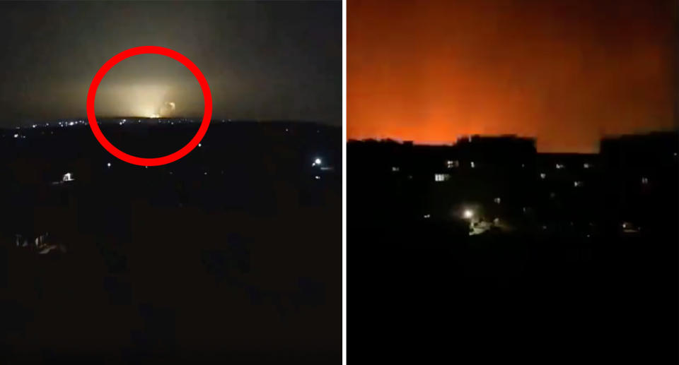 Explosions seen in Mariupol, Ukraine.