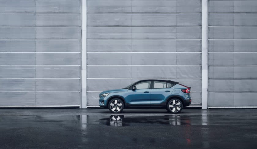 The Volvo C40 Recharge has four doors but its sloping roof makes it a "coupe."