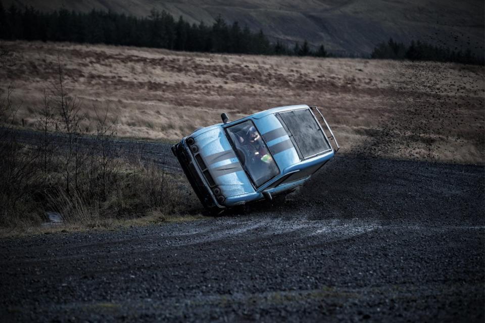 Mishap: the team's test drive doesn't go to plan in the teaser clip (BBC Studios/Lee Brimble)