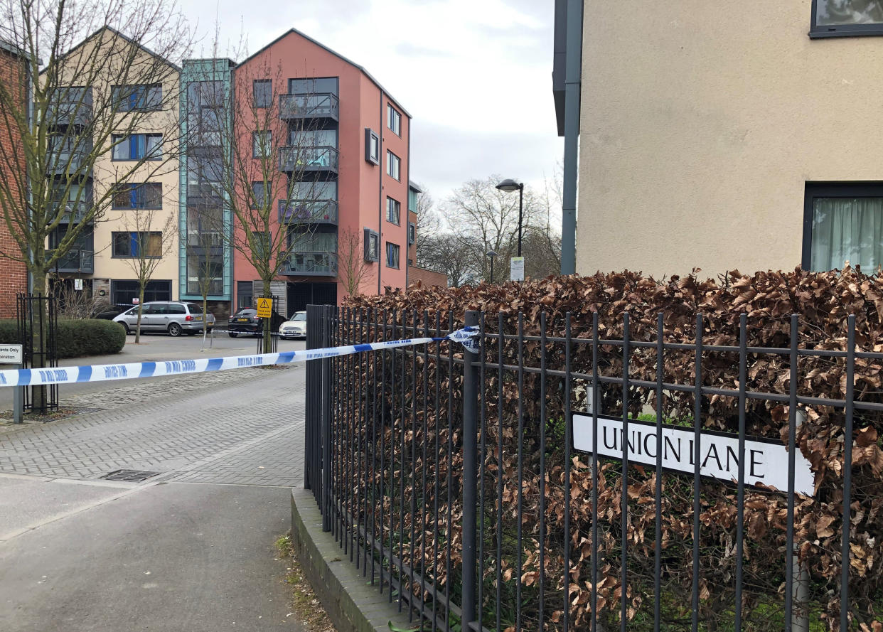 Police activity outside a block of flats on Union Lane, Isleworth after a teenager was found fatally stabbed on Friday in west London