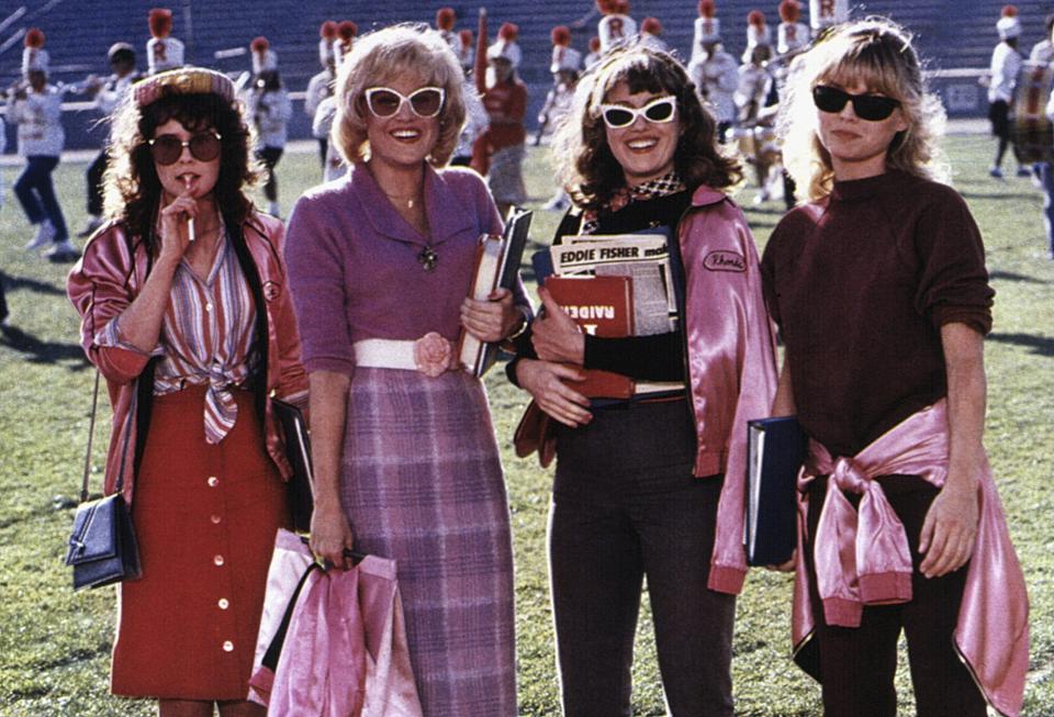 The Pink Ladies of 'Grease 2': Sharon (Maureen Teefy), Paulette (Lorna Luft), Rhonda (Alison Price), and Stephanie (Michelle Pfeiffer)