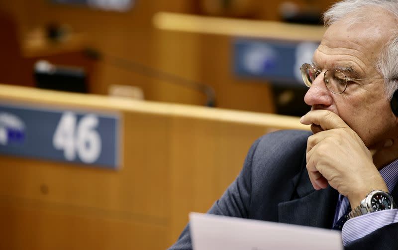 High Representative and vice-president of the European Commission Josep Borrell attends a plenary session at the EU Parliament in Brussels