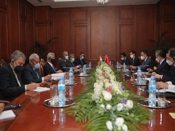 EAM Jaishankar with Chinese counterpart Wang Yi at SCO Summit.