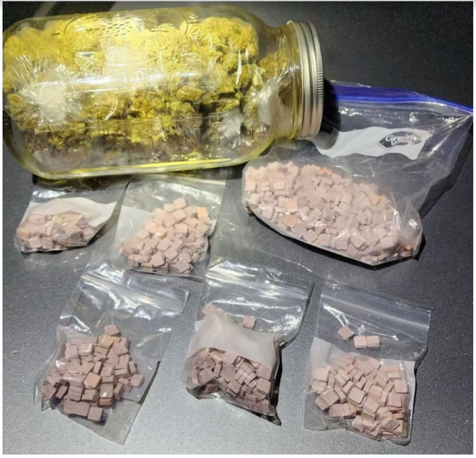 Example of manufactured fentanyl and marijuana seized by police in Mississippi. In Charlotte, police and health experts warn fentanyl contaminates most drugs bought on the street. Courtesy of the Harrison County Sheriff's Office