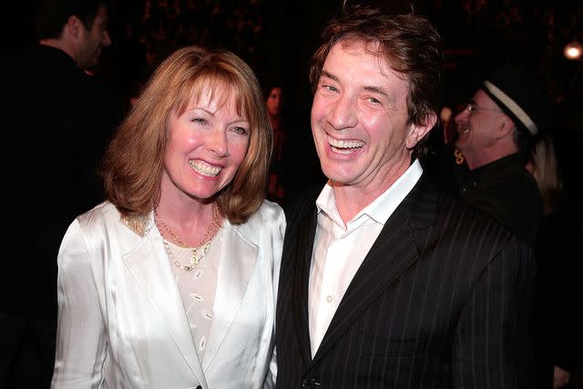 <p>Kevin Winter/Getty</p> Martin Short and Nancy Dolman in 2007