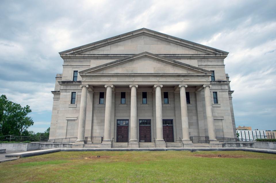 This is an exterior shot of the Carroll Gartin Justice Building, which houses the Mississippi Supreme Court, in Jackson, Miss., photographed April 24, 2023.