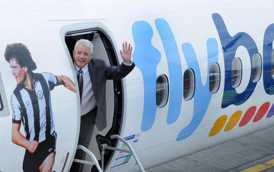 Kevin Keegan, with the Flybe jet named in his honour