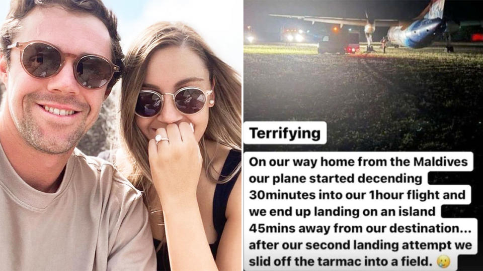 Travis Head's partner Jess Davies described the plane incident as a 'terrifying' ordeal. Pic: Instagram