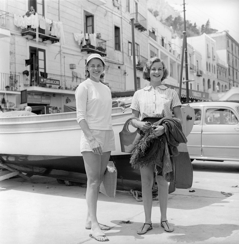 The mother-daughter duo in Capri, Italy, sometime in the 1950s.