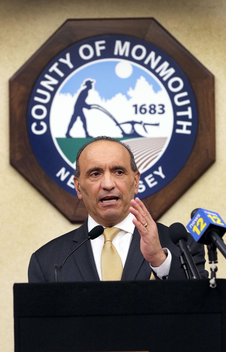 Monmouth County Commissioner Director Tom Arnone speaks during his inaugural state of the county address at the Commissioner Meeting Room inside the Monmouth County Hall of Records in Freehold Thursday, February 17, 2022. 