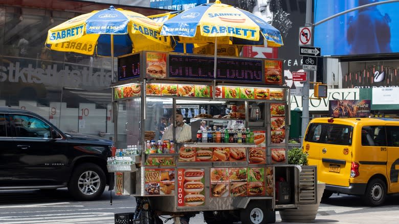 Sabrett's hot dog cart in NYC