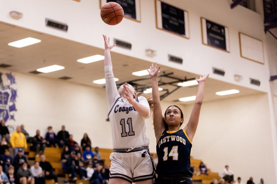 Franklin's Emma Balsiger (11) at a girls basketball game against Eastwood on Tuesday, Jan. 3, 2023, at Franklin High School in El Paso, TX.