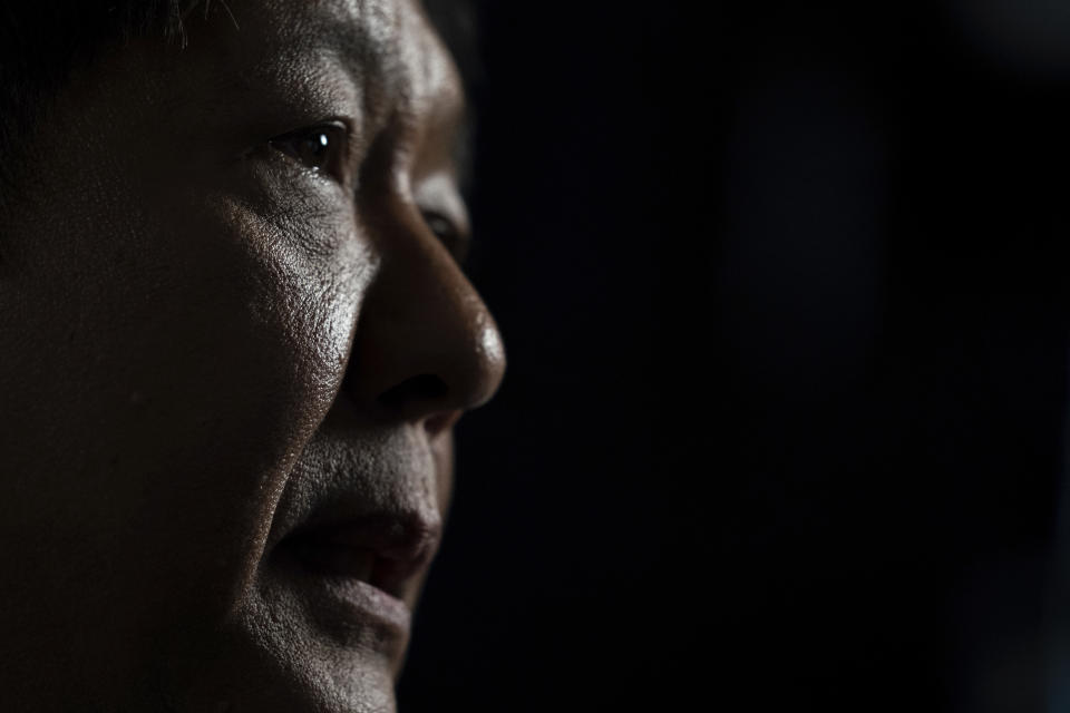 Philippine President Ferdinand Marcos Jr. speaks during an interview with The Associated Press, Friday, Sept. 23, 2022, in New York. (AP Photo/Julia Nikhinson)