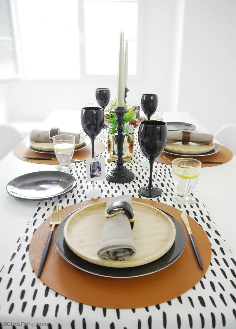 fathers day decorations modern steak dinner tablescape