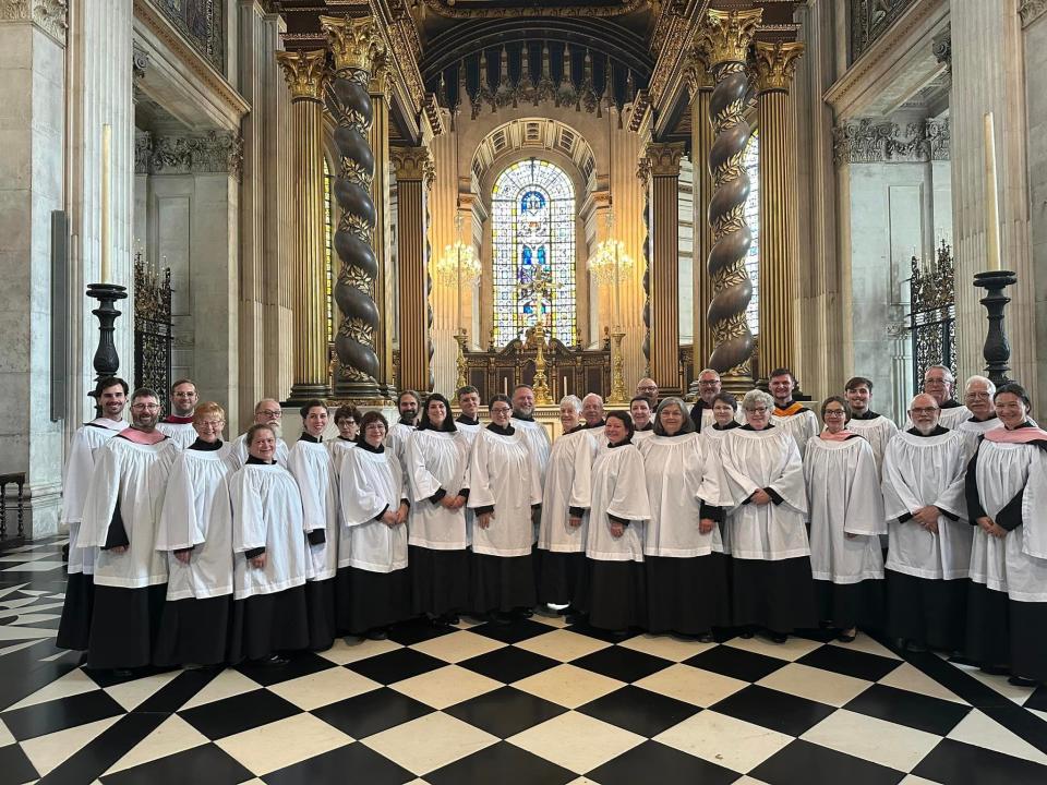 The St. Stephen’s Choir after performing the Evensong service at St. Paul’s Cathedral.