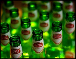 Empty beer bottles