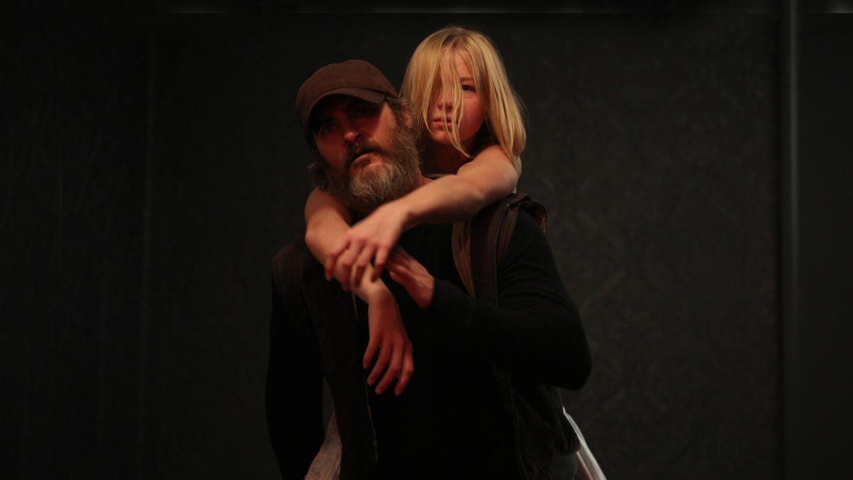  A still from the movie you were never really here. 