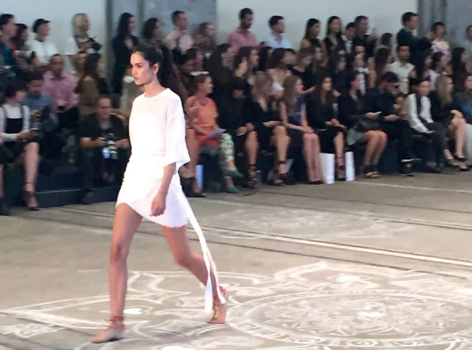 A number of models at Bec & Bridge went barefoot.