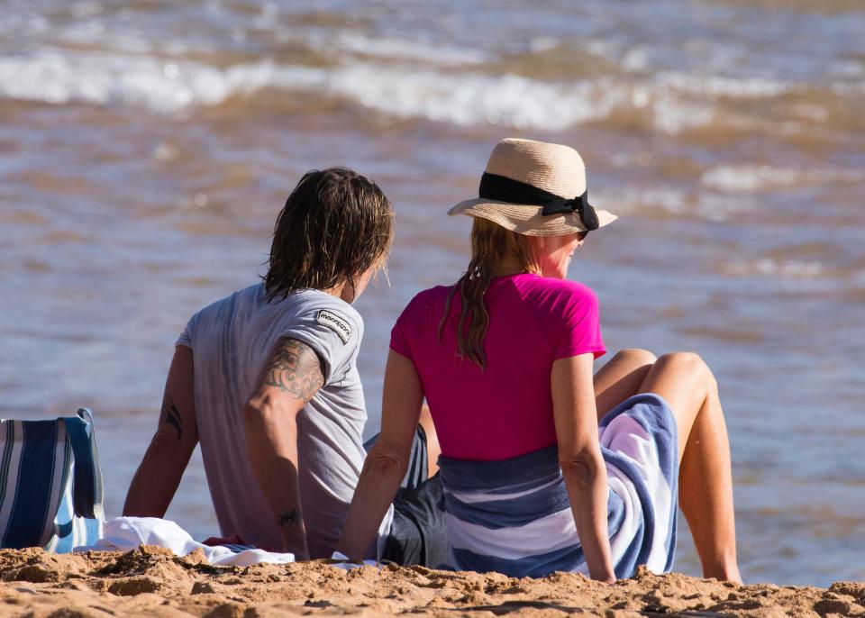 <p>The Hollywood couple were seen eagerly watching their daughter's learn how to surf on Sydney's famous Palm Beach.</p>