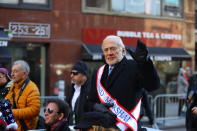 <p>Honorary Grand Marshal Buzz Aldrin waves to spectators during the Veterans Day parade on Fifth Avenue in New York on Nov. 11, 2017. (Photo: Gordon Donovan/Yahoo News) </p>
