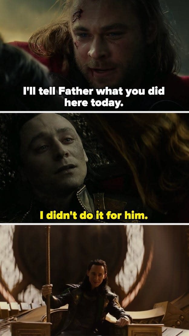 Loki's death scene, plus him sitting on Odin's throne