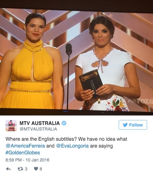 Eva Longoria and America Ferrera Used the Golden Globes to Make a Point About Latinas 