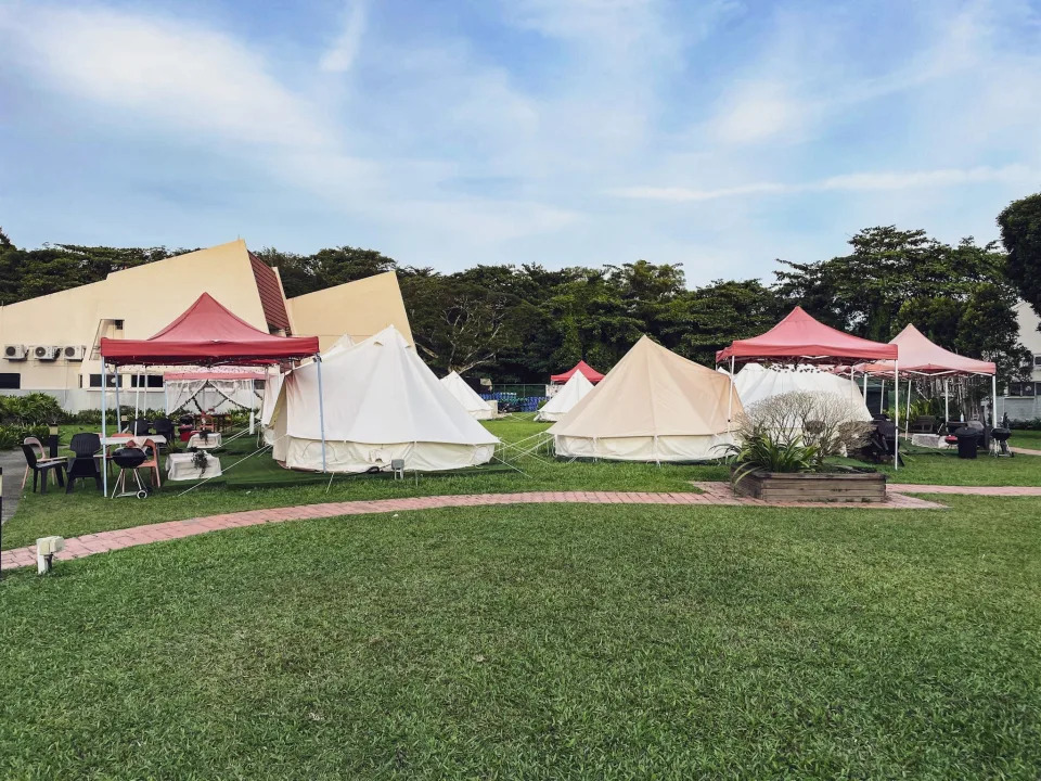 Glamping in Pasir Ris Park.