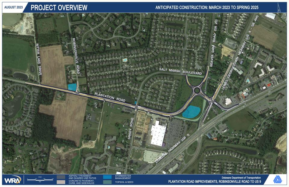 Phase one of the Delaware Department of Transportation's plans for Plantation Road in Lewes.