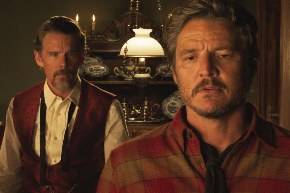 Here come cowboys: Ethan Hawke and Pedro Pascal in ‘Strange Way of Life’ (Pathé)
