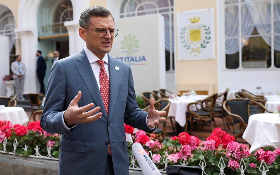 Dmytro Kuleba speaks with Reuters on the second day of the G7 foreign ministers meeting