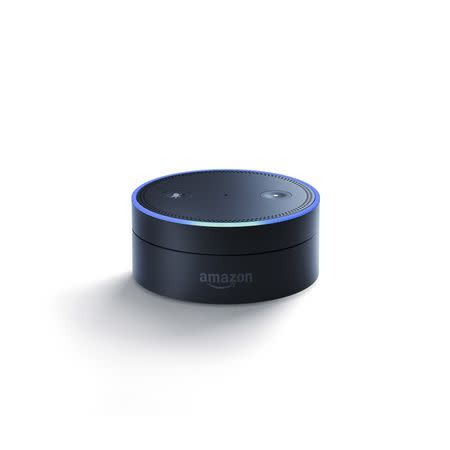 Amazon's one of two new voice controlled devices, Echo Dot is shown in this handout image released on March 2, 2016. REUTERS/Amazon/Handout via Reuters