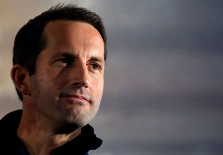 British Olympic sailor Ben Ainslie, listens during a news conference to announce the launch of a British America's Cup sailing team in London, Britain, April 26, 2018. REUTERS/Toby Melville