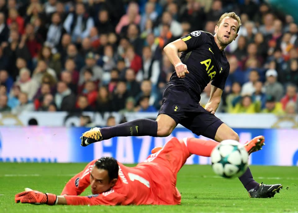 Navas denied Kane arguably the best chance of the match. Pic: Getty