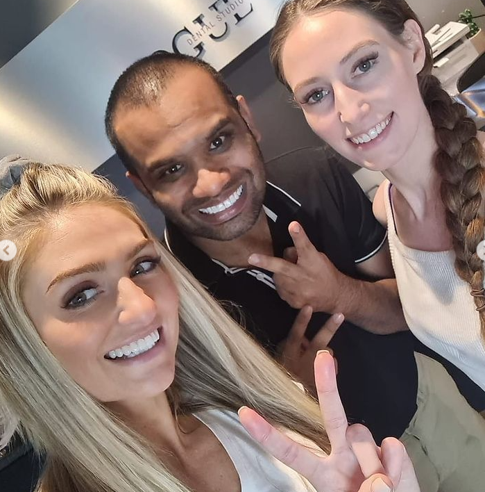 Married At First Sight 2021 contestants Jo Todd and Belinda Vickers with celebrity dentist Dr Deepan 'Dr Dee' Duraisamy