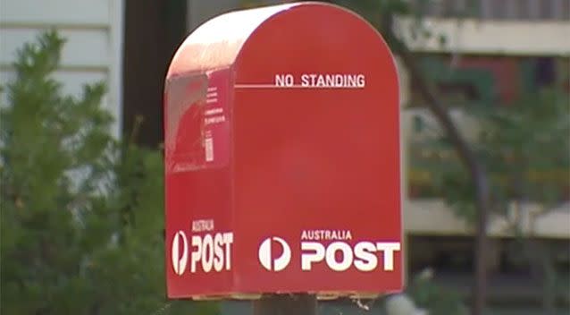 Mail sat undelivered in this Beechworth mail box for six months. Source: 7 News