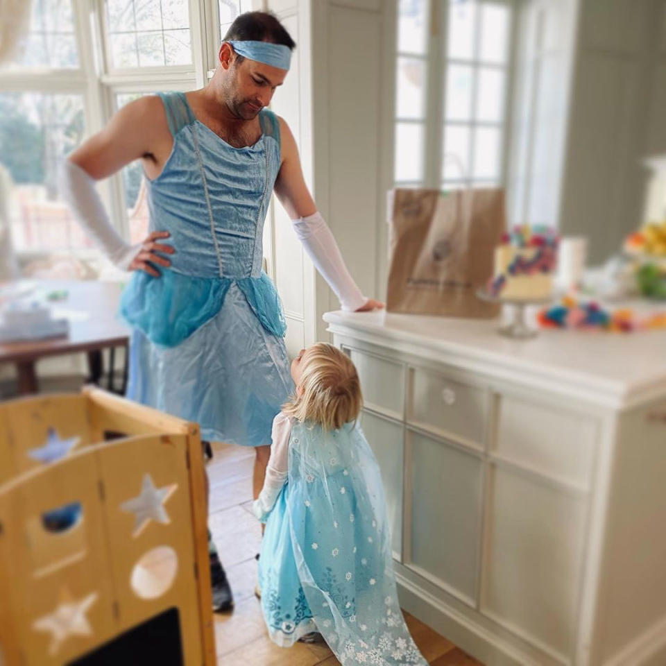 Andy Roddick matched his and Brooklyn Decker's daughter in a blue gown while celebrating her 3rd birthday in November 2020.