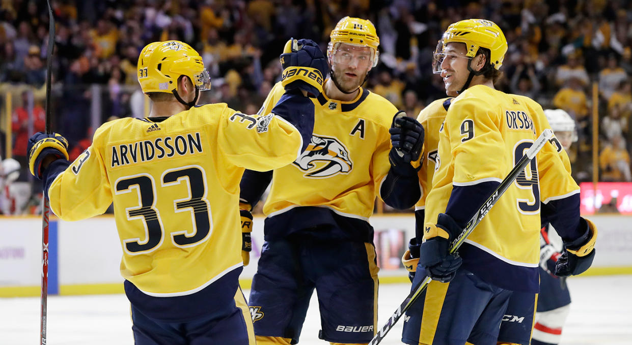 Viktor Arvidsson: Part-time sniper, full-time wing man. (AP Photo/Mark Humphrey)