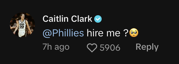 Screengrab of Cailtin Clark's comment on Lexie Hull's video. (TikTok)