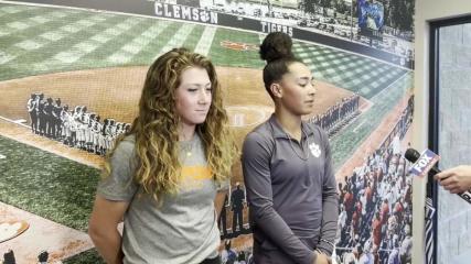 Video: Clemson softball's Maddie Moore and McKenzie Clark on the Tigers making the NCAA Tournament, playing in the Tuscaloosa Regional