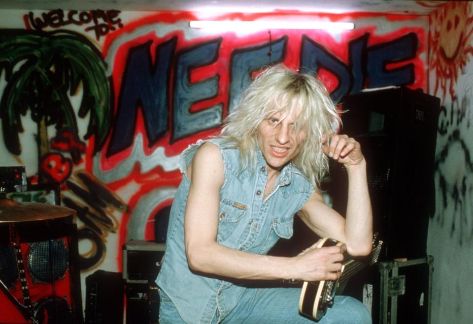 <p>C.C. Deville of Poison backstage in 1993. </p>