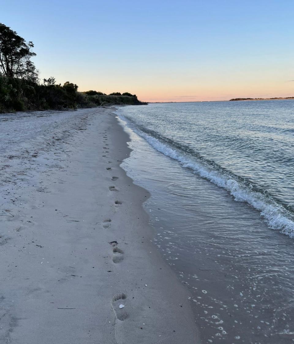 A secluded bay beach in Barnegat Light on Long Beach Island.