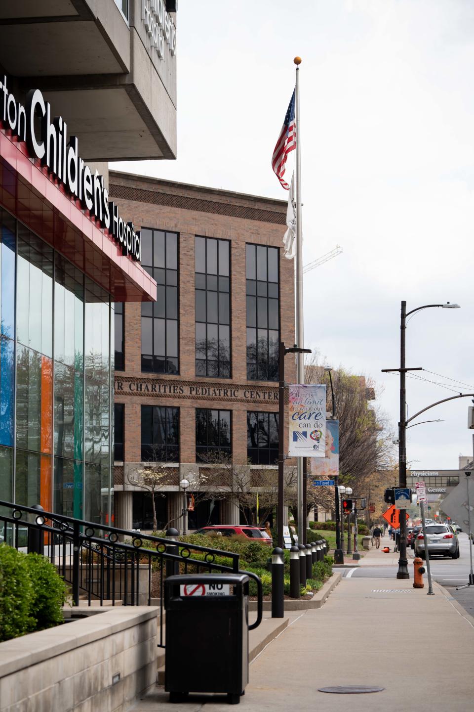 LOUMED, a medical and education district, spans 22-city blocks in downtown Louisville, encompassing much of Chestnut Street.