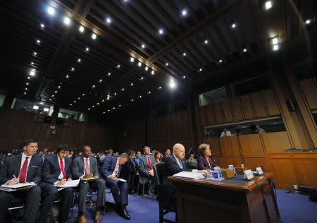 Former Director of National Intelligence James Clapper and former Deputy Attorney General Sally Yates testify before a Senate Judiciary Committee hearing on “Russian interference in the 2016 U.S. election” on Capitol Hill in Washington, U .S., May 8, 2017. REUTERS/Jim Bourg