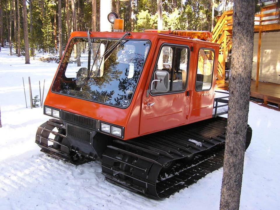 Snowcat machines are often used to clear tonnes of snow to prepare slopes for skiers (Wikimedia Commons)
