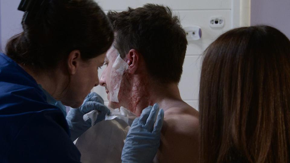 from itvstrict embargo no use before 0001hrs wednesday 19th april 2023coronation street ep 1095051wednesday 19th april 2023with carla barlow alison king there for support, ryan connor ryan prescott tells the surgeon he’s ready to look at his injuries picture contact davidcrookitvcomthis photograph is c itv and can only be reproduced for editorial purposes directly in connection with the programme or event mentioned above, or itv plc this photograph must not be manipulated excluding basic cropping in a manner which alters the visual appearance of the person photographed deemed detrimental or inappropriate by itv plc picture desk this photograph must not be syndicated to any other company, publication or website, or permanently archived, without the express written permission of itv picture desk full terms and conditions are available on the website wwwitvcompresscentreitvpicturesterms