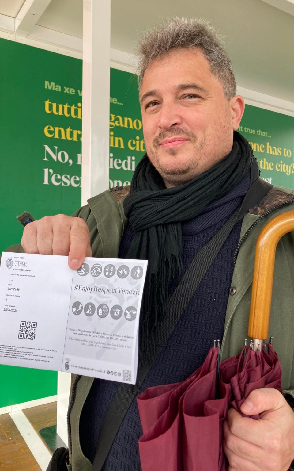 Sylvain Pellarin, the first person to pay the entrance fee, said he was happy to hand over five euros if it was used to protect Venice