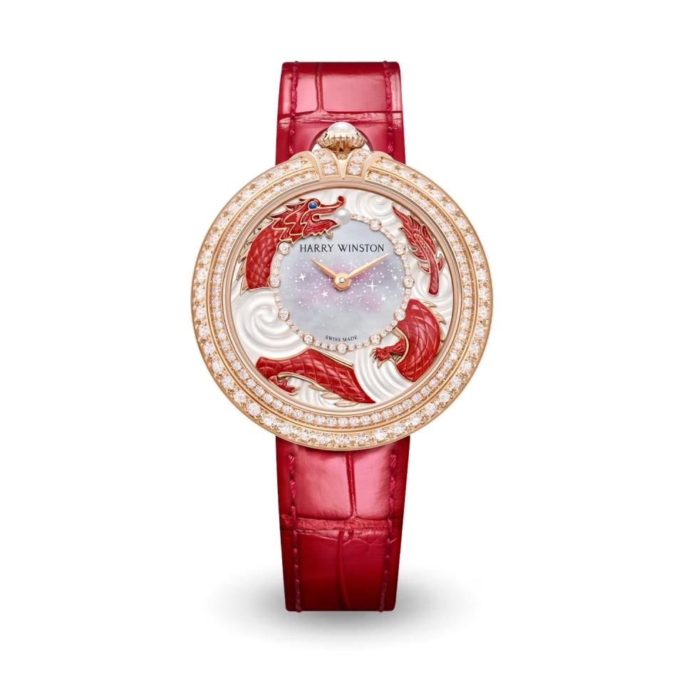 <p><a href="https://www.harrywinston.com/en/products/harry-winston-moments/harry-winston-chinese-new-year-automatic-36mm-r1/red-alligator-leather-mmtahm36rr001" rel="nofollow noopener" target="_blank" data-ylk="slk:Shop Now;elm:context_link;itc:0;sec:content-canvas" class="link ">Shop Now</a></p><p>Harry Winston Chinese New Year Automatic 36mm</p><p>harrywinston.com</p>