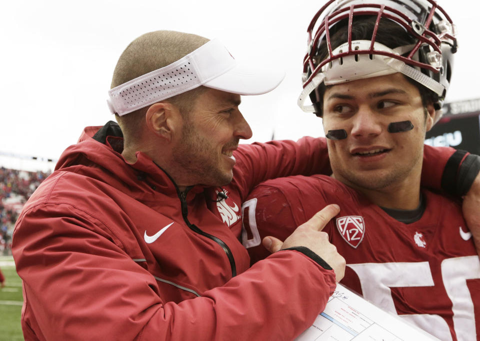 Washington State defensive coordinator Alex Grinch has been at the school for three seasons. (AP Photo/Young Kwak)