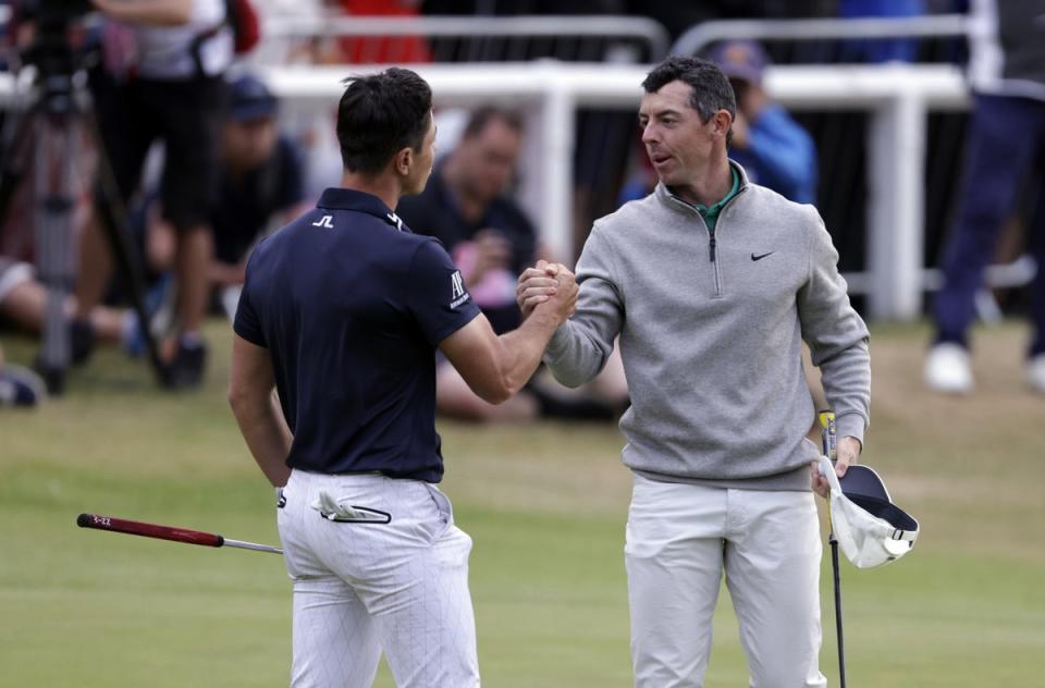 McIlroy will go head-to-head with Viktor Hovland in Sunday’s final group (Richard Sellers/PA) (PA Wire)